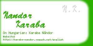 nandor karaba business card